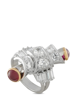 LB Exclusive diamond and ruby ring - Silver