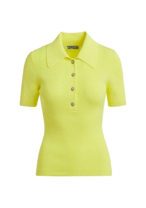 Essentiel Antwerp Jabric ribbed polo top - Yellow