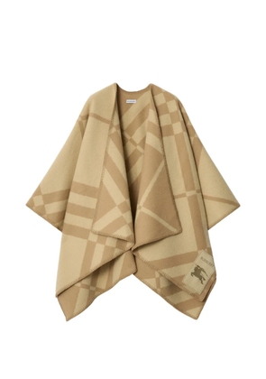 Burberry check wool cashmere cape - Neutrals