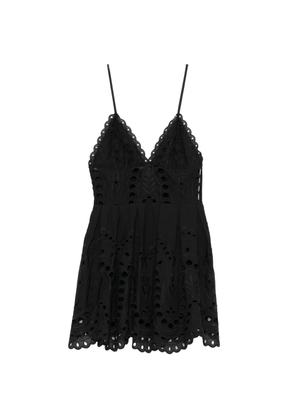 Charo Ruiz Ibiza Nix scalloped eyelet mini dress - Black