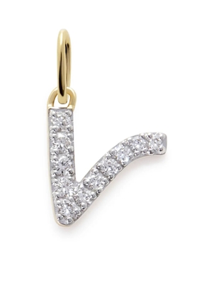 Monica Vinader 14ky yellow gold V diamond pendant