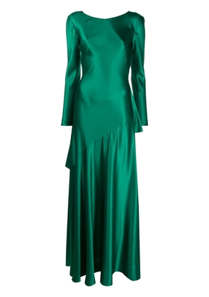 Alberta Ferretti v-back flared gown - Green