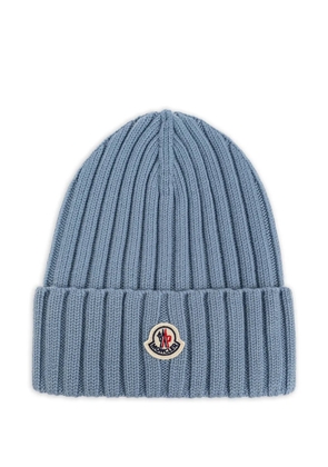 Moncler ribbed-knit beanie - Blue