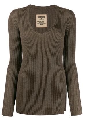 Uma Wang slim-fit cashmere jumper - Brown