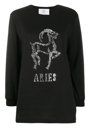 Alberta Ferretti Aries crystal-embellished jumper - Black