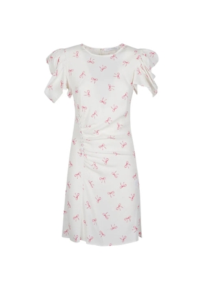 MAR DE MARGARITAS ruched bow dress - White