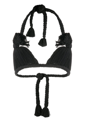 Random Identities rope trim bikini top - Black