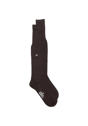 Vivienne Westwood Orb embroidered socks - Brown