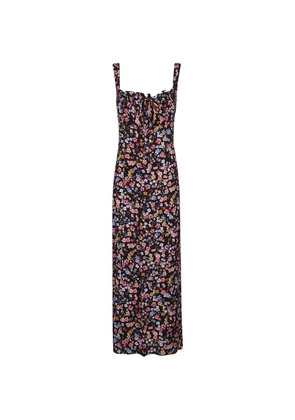 MAR DE MARGARITAS Megan tie-detail floral dress - Black
