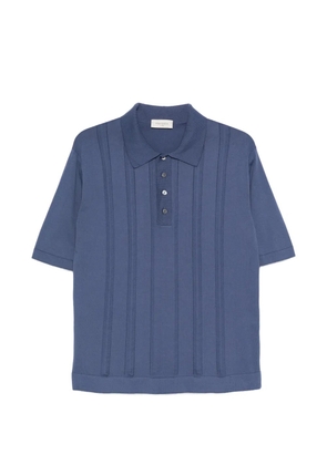 Piacenza Cashmere buttoned panelled polo shirt - Blue