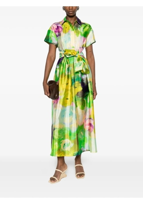 PSOPHIA belted floral dress - Green