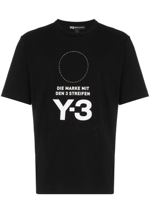 Y-3 Black logo and circle printed cotton t-shirt