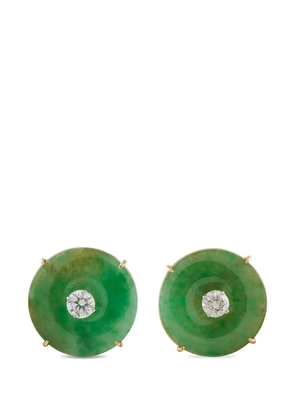 LB Exclusive diamond and jade earrings - Gold