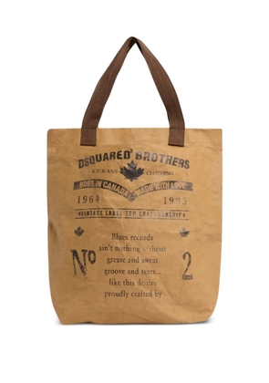 DSQUARED2 text-print tote bag - Neutrals