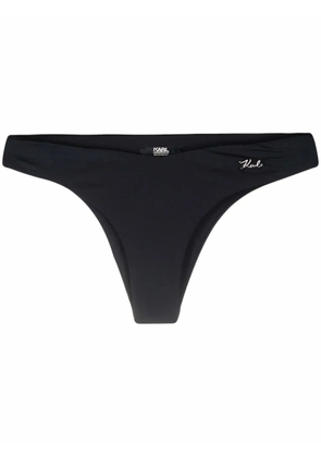 Karl Lagerfeld logo-lettering bikini bottoms - Black