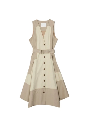 3.1 Phillip Lim belted button cotton midi dress - Neutrals