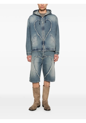 CARNE BOLLENTE heart denim shorts - Blue