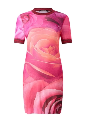 Roberto Cavalli rose-print mini dress - Pink
