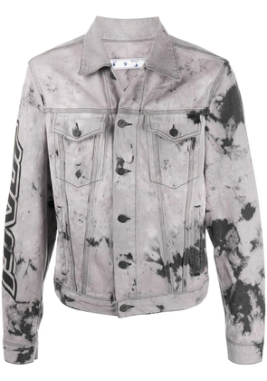Off-White tie-dye print denim jacket - BLACK BLACK