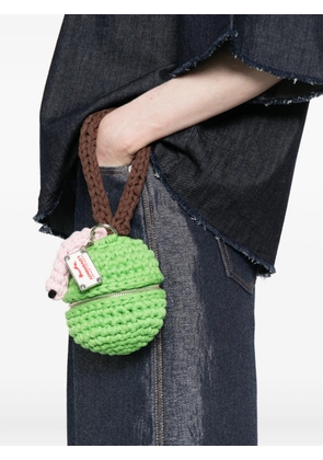 Charles Jeffrey Loverboy logo-plaque clutch bag - Green