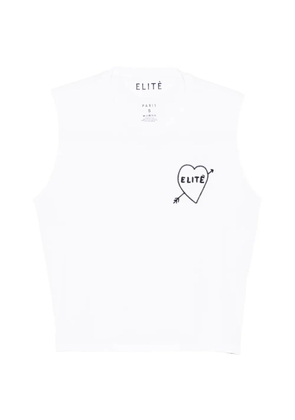 Elite logo-embroidered tank top - White