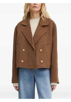 BOSS double-breasted wool-blend jacket - Brown