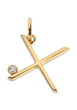 Monica Vinader Initial X solitaire-diamond pendant - Gold