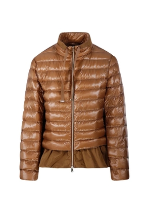 Herno ruffled puffer coat - Brown
