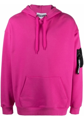 Moschino zip pull pocket-detail hoodie - Pink