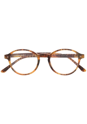 Giorgio Armani round frame glasses - Brown