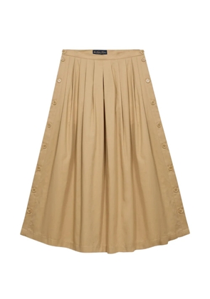 Brooks Brothers pleated buttoned midi skirt - Neutrals