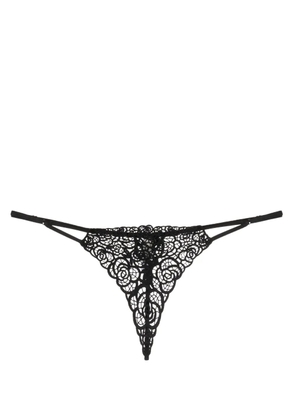 Fleur Du Mal Fleur guipure V-string - Black