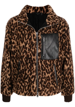 AMIRI leopard-print bomber jacket - Brown
