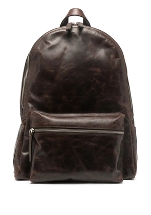 Orciani cracked-effect leather backpack - Brown