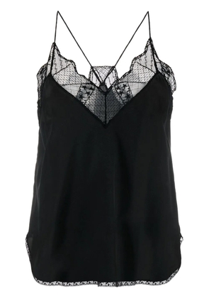 Zadig&Voltaire Christy lace-trim silk camisole - Black
