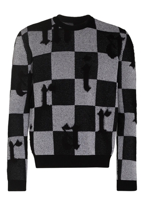 AMIRI checked two-tone cashmere jumper - Black