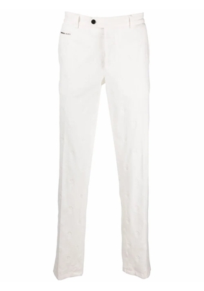 Philipp Plein embroidered skull trousers - White
