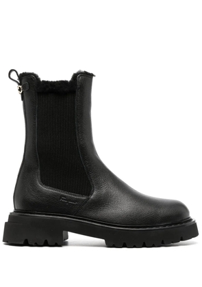 Ferragamo logo-plaque leather boots - Black