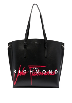 John Richmond Kalispil logo print shopper tote - Black