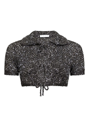AREA sequin-embellished cardigan - Black