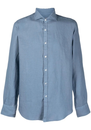 Canali slim-fit linen shirt - Blue
