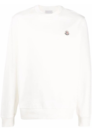 Moncler logo patch sweatshirt - White
