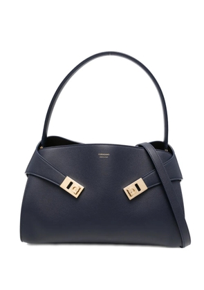 Ferragamo medium Hug buckle leather shoulder bag - Blue