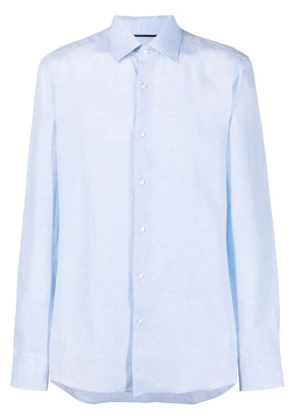 BOSS long-sleeve linen shirt - Blue