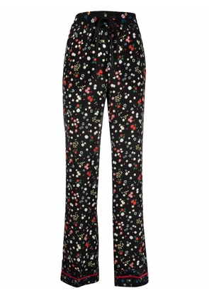 RED Valentino floral-print elasticated-waist trousers - Black