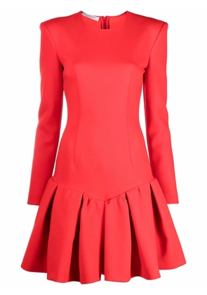 Philosophy Di Lorenzo Serafini pleated hem long-sleeve dress - Red