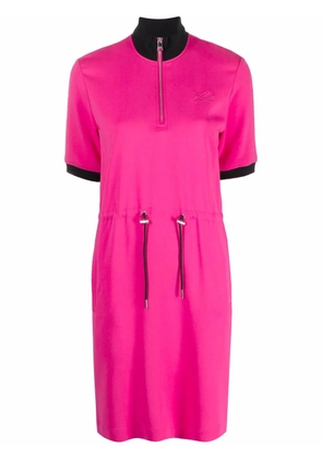 Karl Lagerfeld toggle-fastening short-sleeve dress - Pink