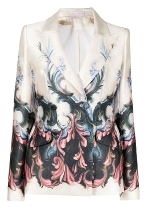 Saiid Kobeisy Mikado Pique chromatic-printed jacket - Neutrals