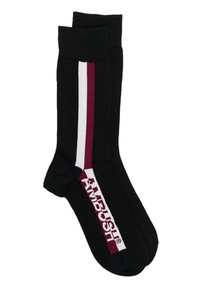 AMBUSH logo-print striped socks - Black