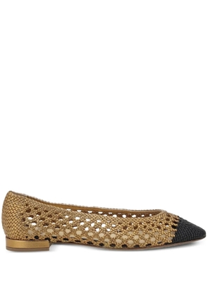 Francesco Russo woven ballerina shoes - Gold